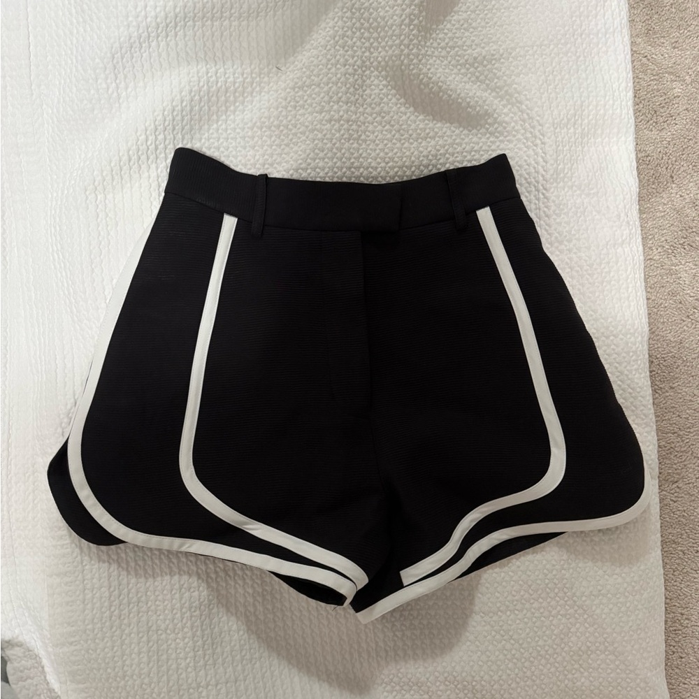 C/MEO Collective High Waist Black and White Shorts NWOT
